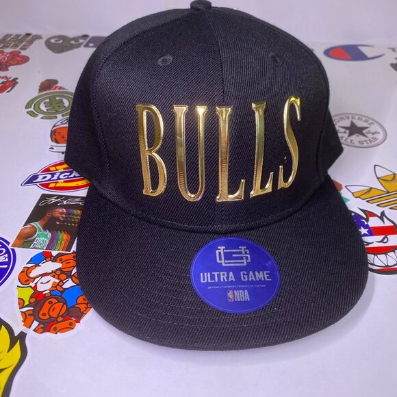 NBA Chicago Bulls Ultra Game Hat Black/Gold Adjustable Snapback OSFM - Picture 1 of 10